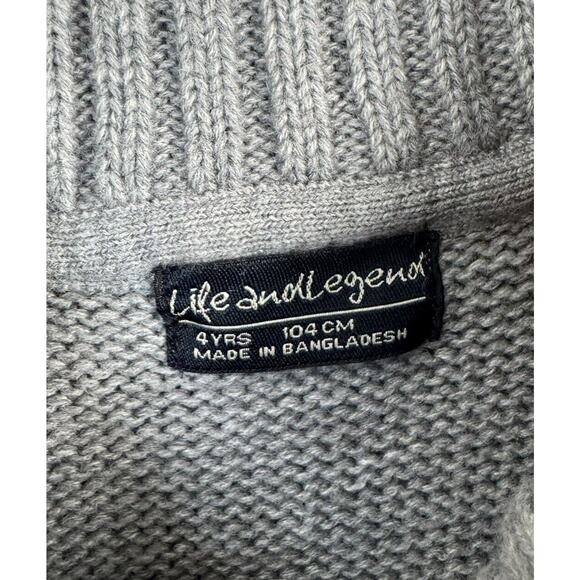 Boys Life and‎ Legend Sweater Vest Size 4 Years Gray Pockets Cable Knit Preppy - Picture 6 of 7